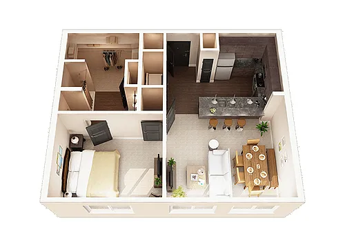 Floor plan 1 Bed 1 Bath S