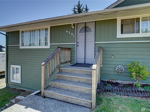Step up to the front porch to greet your guests. 