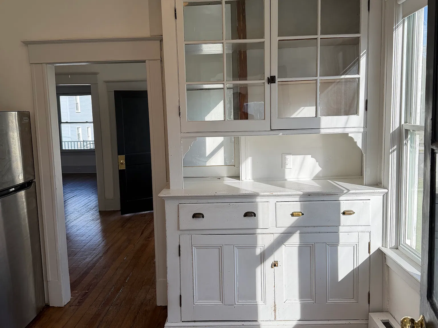 Charming original built-in cabinets in kitchen