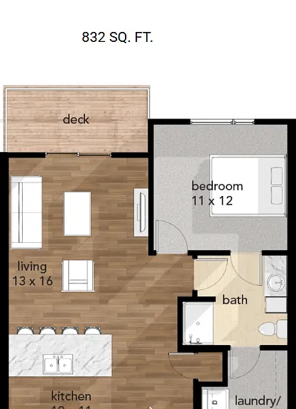 Verdant One Bedroom 832 Verdant One Bedroom 832