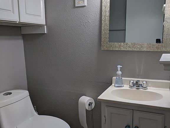 View of bathroom from inside