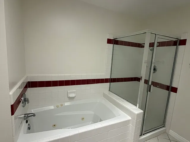 Master bath: jacuzzi tub and shower