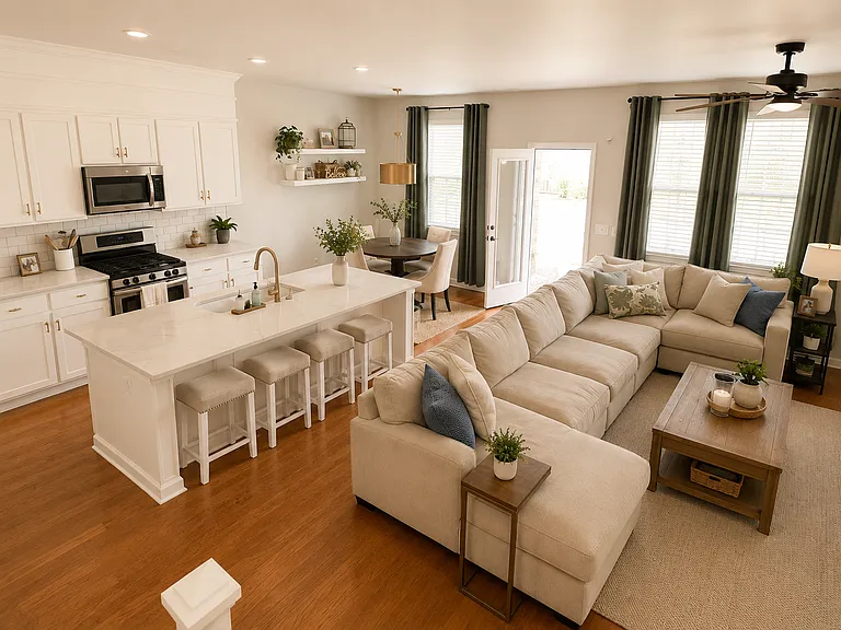 Open first floor - great for family time - Master adjacent