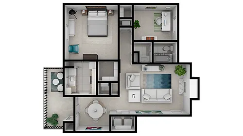Floor plan Pines Road 2 Bed (B1)