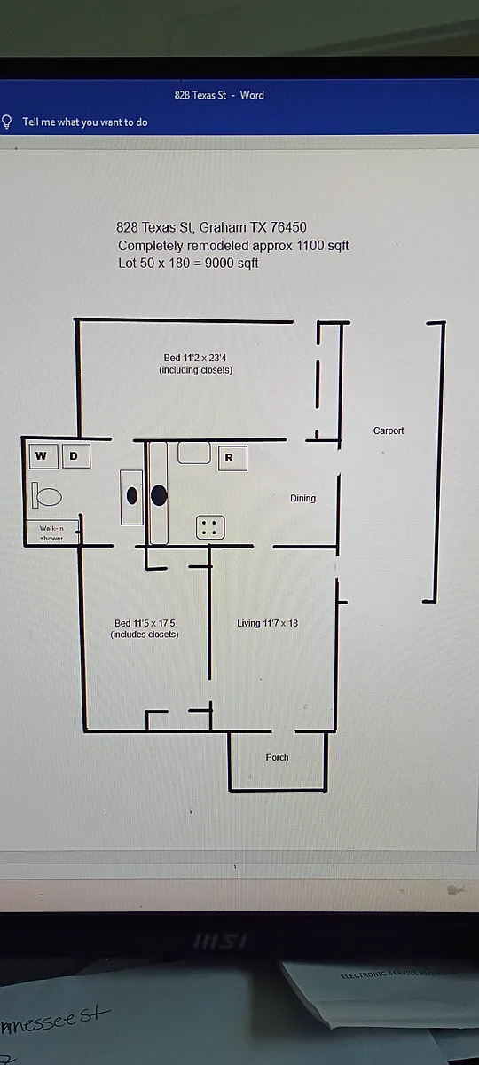 Enlarge to see room measurements - 828 Texas St