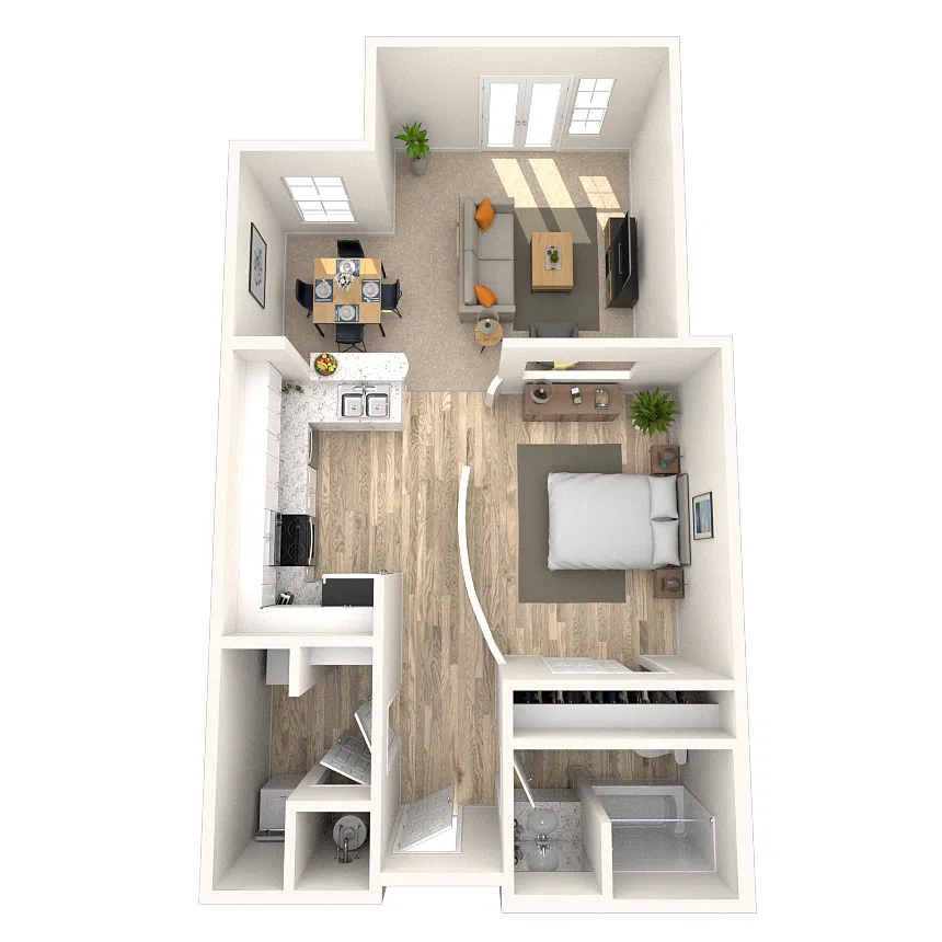 Floor plan Studio 0x1 513-780 SF