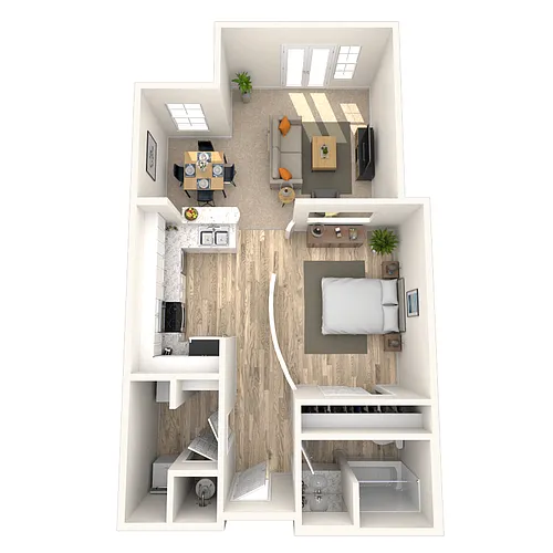 Floor plan Studio 0x1 513-780 SF