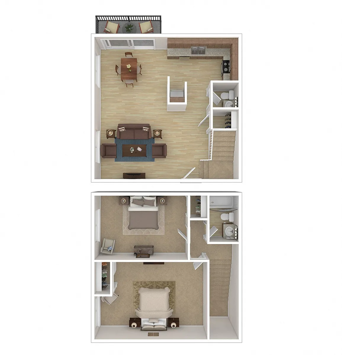 Floor plan 2 Bedroom, 1.5 Bath