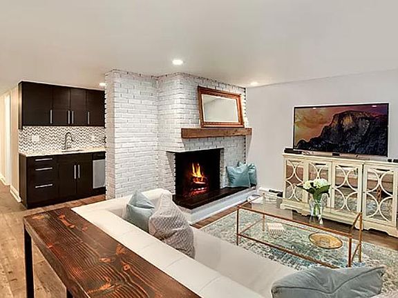 Wood burning fireplace