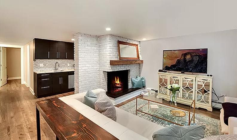 Wood burning fireplace