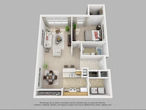 Floor plan One Bedroom One Bathroom