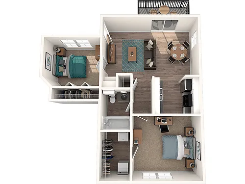 Floor plan 2x1 U | Upgraded