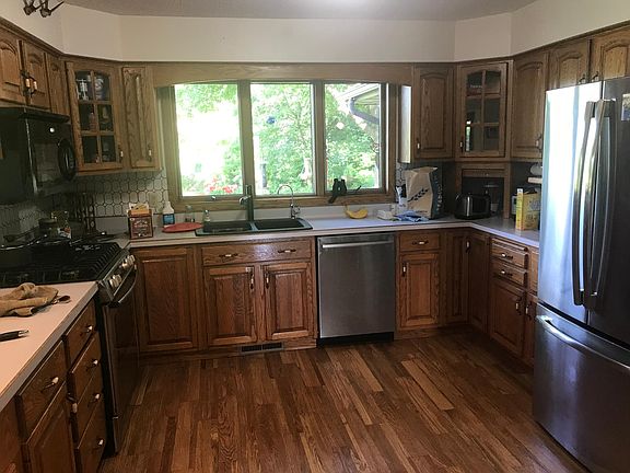 Large kitchen with great views