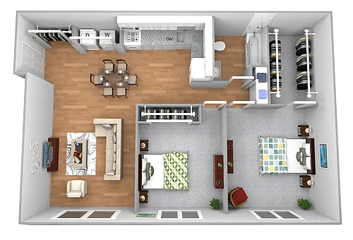 Floor plan 2 Bed / 1 Bath - Washer/Dryer