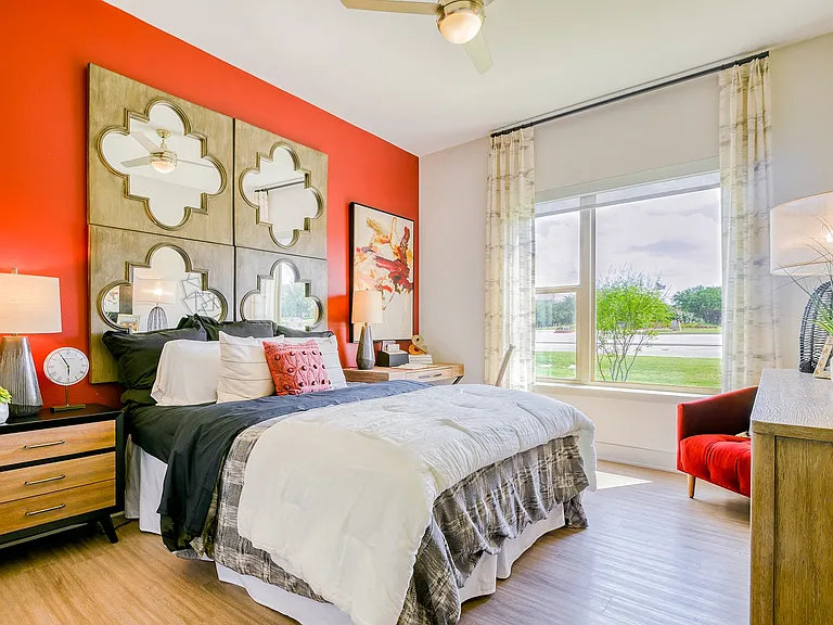 Spacious bedrooms with large windows