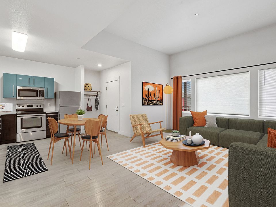 2-bed Kitchen and Living - Red Table