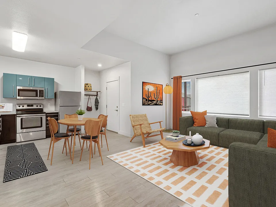 2-bed Kitchen and Living - Red Table