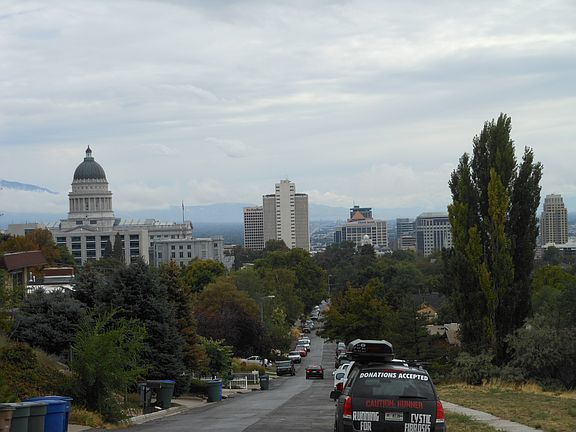view from top of street