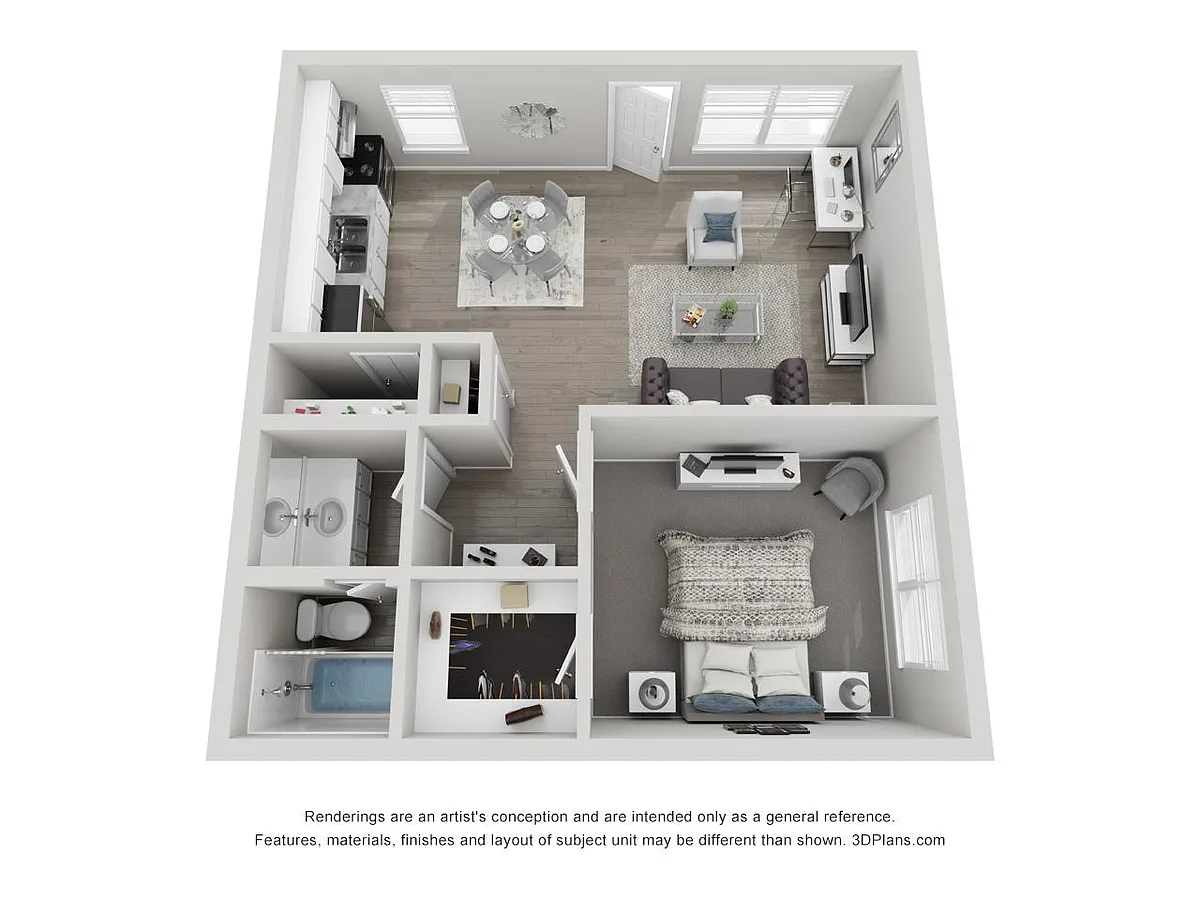 Floor plan 1x1 Large- Standard