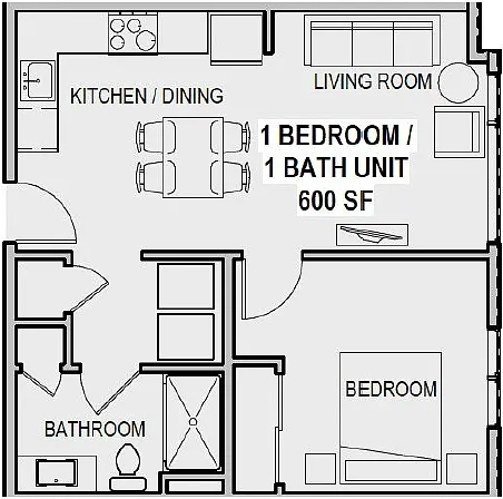 Floor plan 1 Bedroom