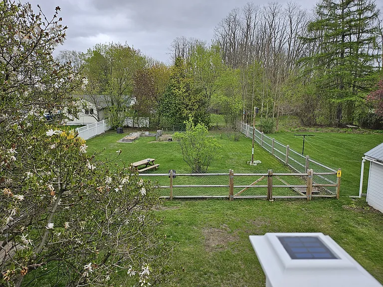 Stunning Eastern views from the back deck. Great spot for morning coffee!