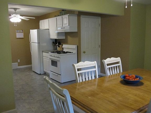 The open dining area has plenty of room for largest of kitchen tables.