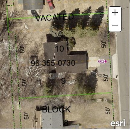 Driveway for basement unit follows the "vacated" tree line