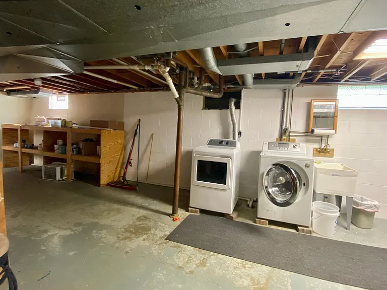 Basement laundry area