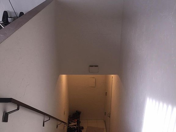 looking down to front door