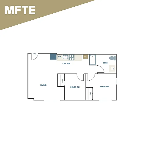 Floor plan 2x1 - D1 - Affordable