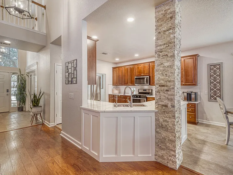 open concept kitchen and entryway