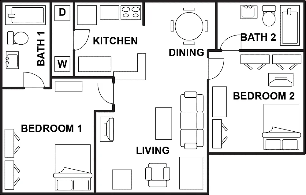 Floor plan 2X2