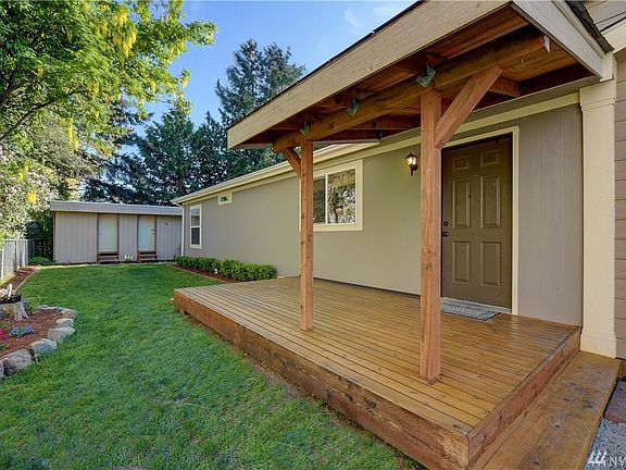 Covered front entrance and porch area.