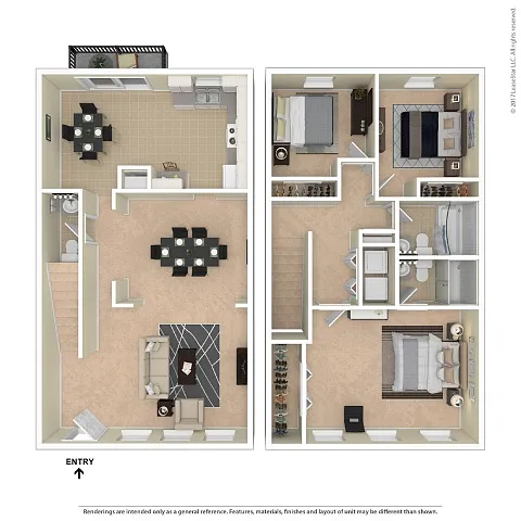 Floor plan 3 X 2 Middle Unit Woodbridge TH