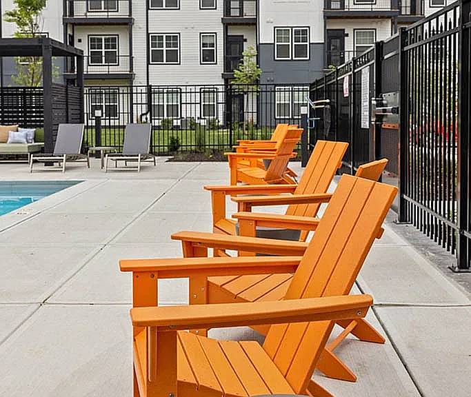 Vibrant Chairs by the Pool
