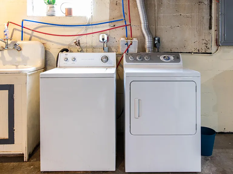 Washer and dryer in the basement