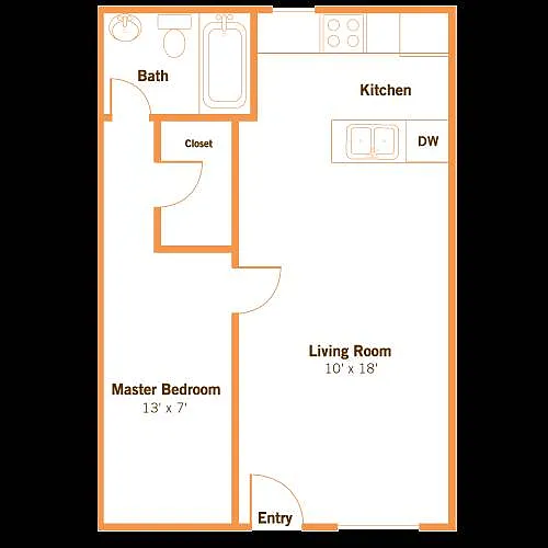 Floor plan 1 X 1B