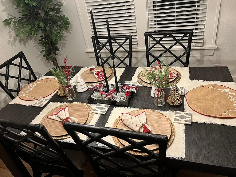 Dining table at Christmas