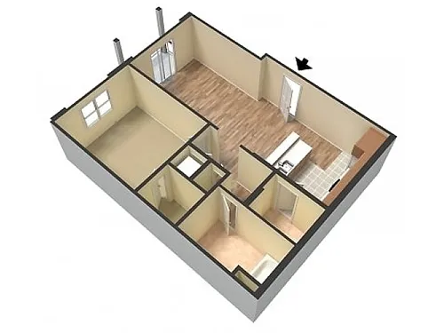 Floor plan Remodeled 1 Bedroom W/D Connection
