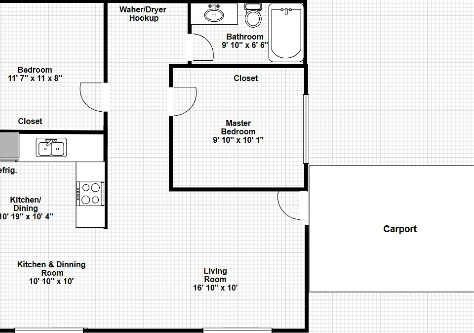 floor plan with carport