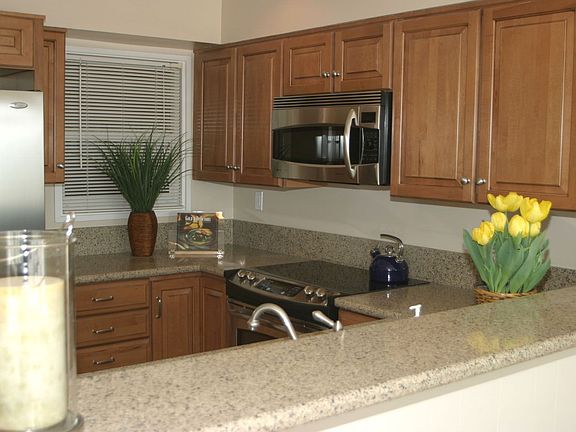 New maple cabinets , granite counter, & stainless appliances