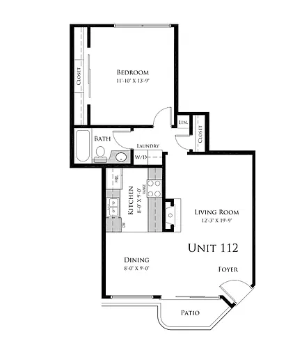 Floor plan One Bed One Bath