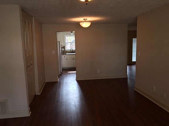Open floor plan with new flooring