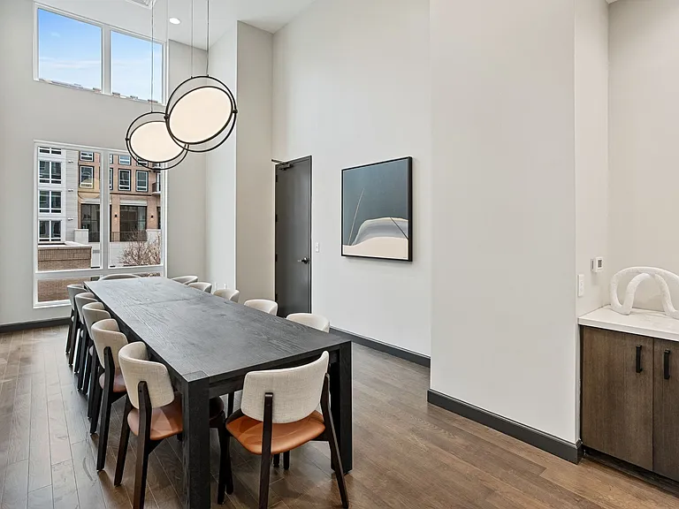 Spacious business lounge and conference table