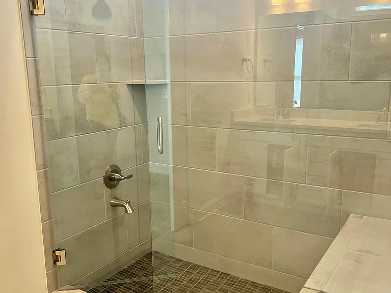Extra large master shower.