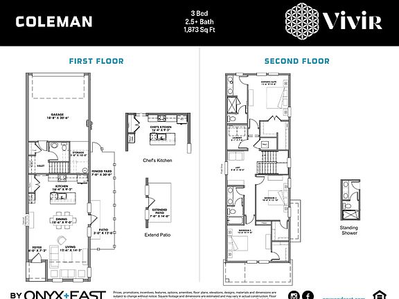 First and Second Floor Plan with Options