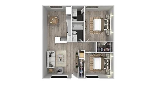 Floor plan Two Bedroom 1.5 Bath