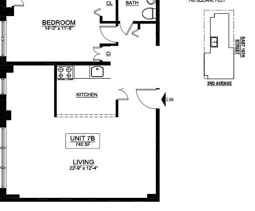 2nd image of 150 E 18th St APT 14B
