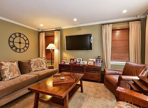 Cozy family room off living room and kitchen