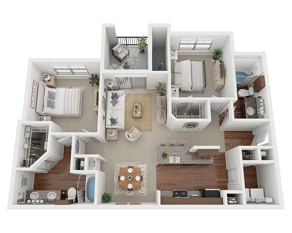Floor plan Two Bedroom B2B